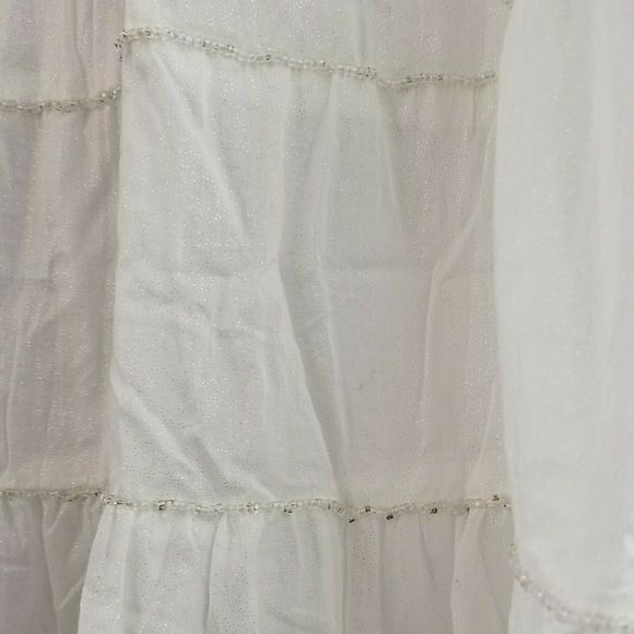 CYNTHIA VINCENT // boho peasant silver beaded tiered maxi skirt - Picture 15 of 16